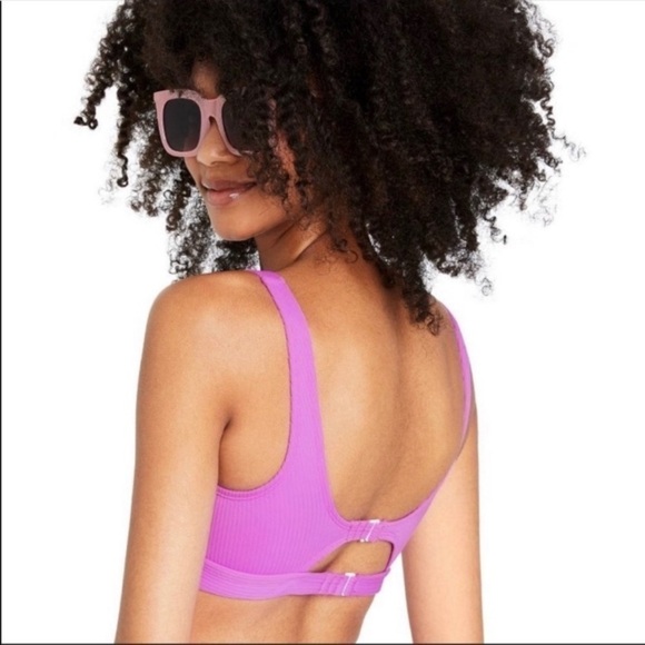 NWT Stoney Clover Lane purple Ribbed Bikini top - Picture 2 of 3